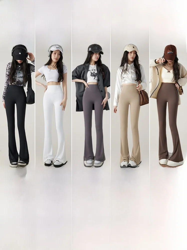 블라 하이웨이스트 슬리밍 요가 팬츠 여성용 여름 2025 바닥 길이 힙업 캐주얼 팬츠 복부 조절 와이드 레그 팬츠