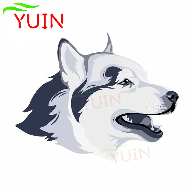 YUINCar Sticker Wolf Caricature Personality Decals Fashion PVC Bumper Decoration Accessories Waterproof Sunscreen Decal 13*10cm