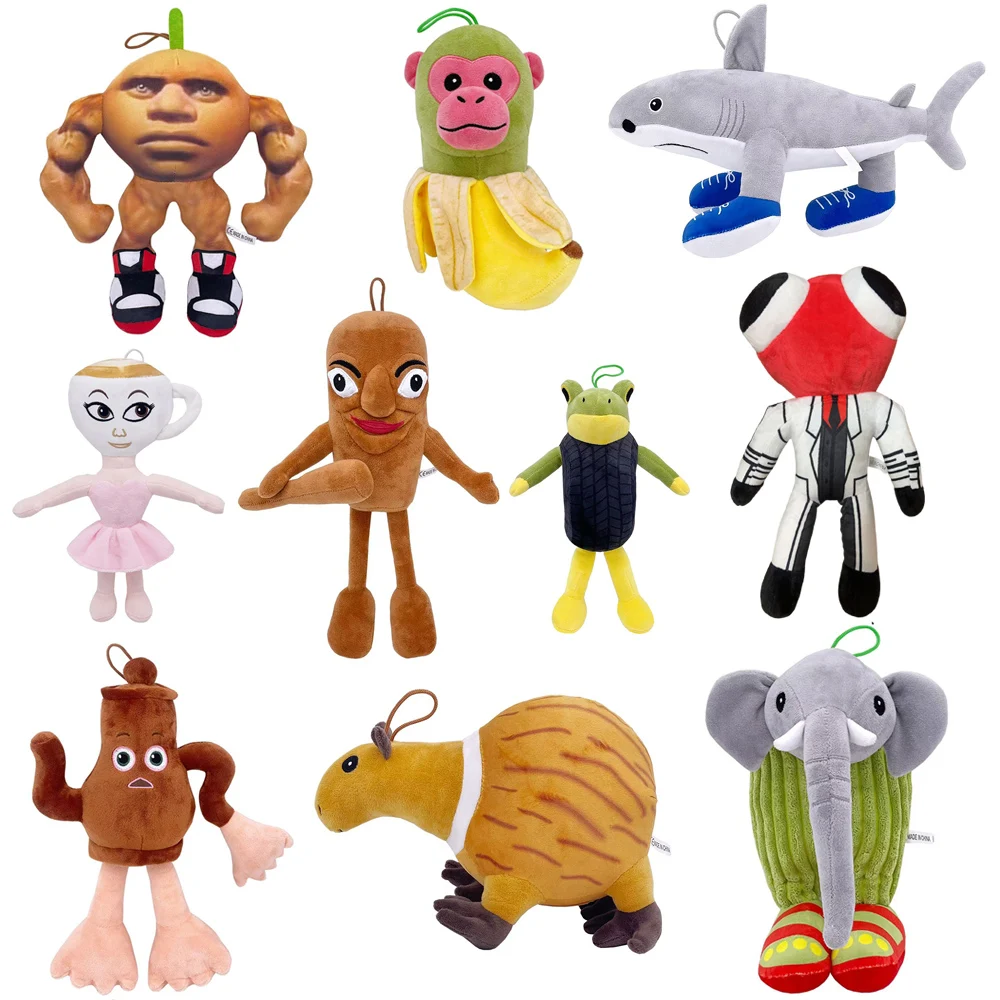 

Tung Tung Tung Sahur плюшевые забавные Tralalelo Tralala Sharks Wear синие туфли мягкая кукла-подушка игрушка для подарков на день рождения