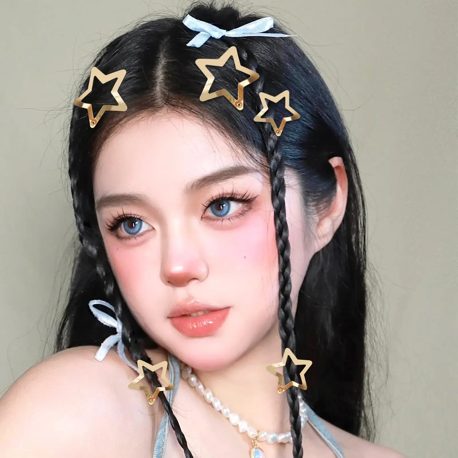 40 Pieces Star Hair Clips Gold Y2K Hair Accessories Pentagram Hair Clips for Girls Women Metal Snap Clip Hairpins Barrettes