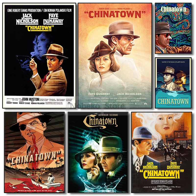 Classic Vintage Movies Chinatown Poster Suspense Movie Old Film Prints Canvas Painting Wall Art Pictures Room Home Decoration