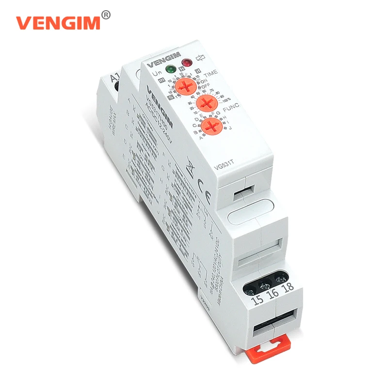VENGIM 16A Multifunction Timer Relay 12V 24V 220V 230Volt AC DC with 10 Functions Din Rail Off Delay Time Relay