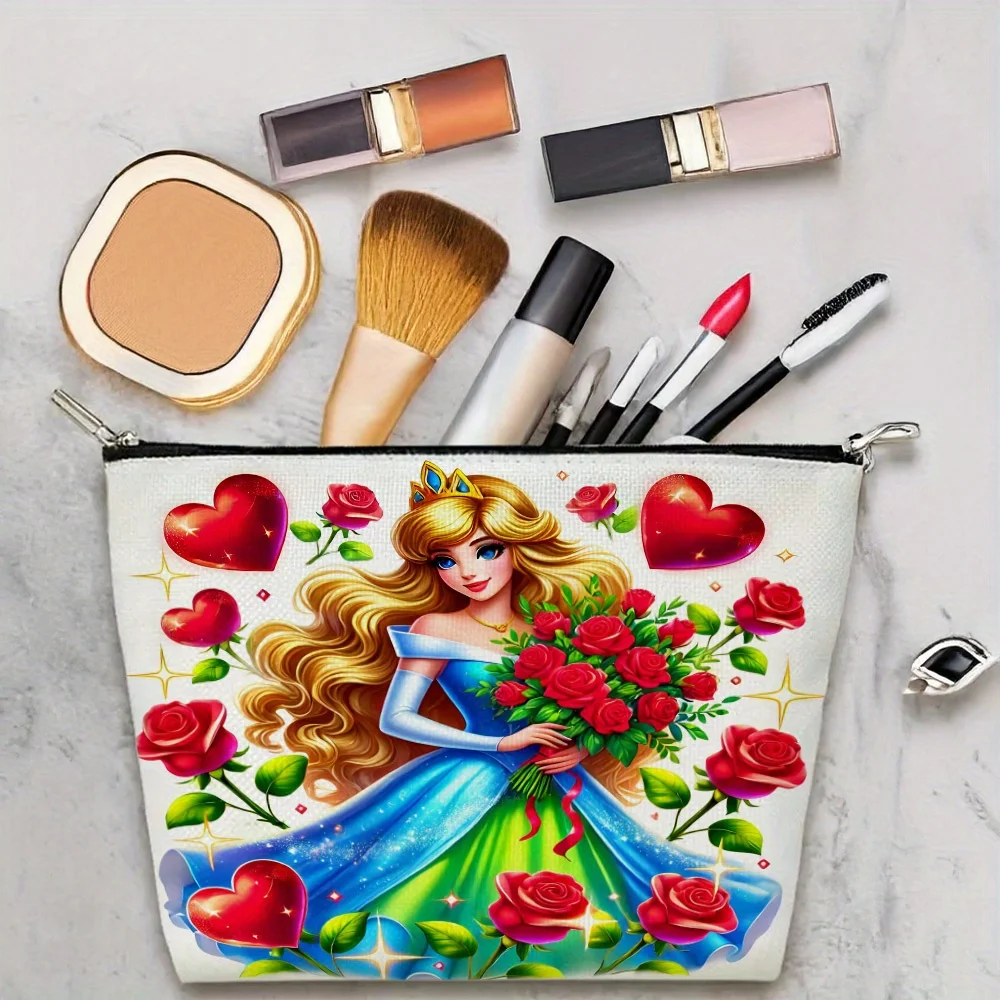 1個のプリンセスメイクアップ収納バッグ、ジュエリー収納バッグ、完璧な旅行用ジッパー収納バッグ - 楽しい誕生日プレゼント