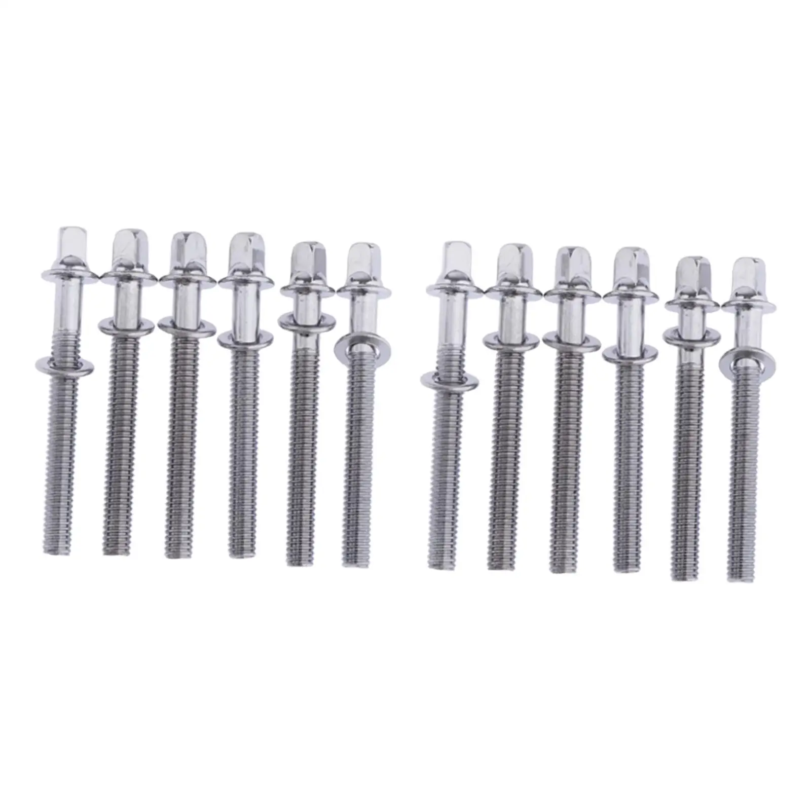 12x Drum Screw Rustproof Metal Accessory Percussion Instrument Parts Replacement Hardware Drum Kit Screws Drum Tension Rods