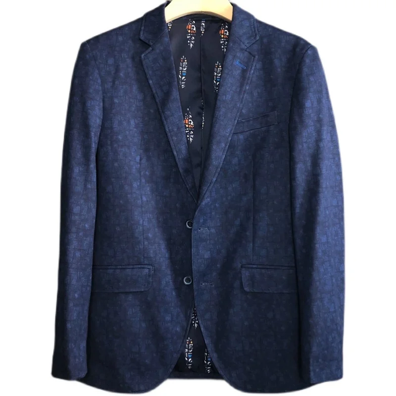 بدلة رجالية كاجوال بقصة ضيقة من Young Faion k نمط زهرة زر واحد طويل Sve بدلة ربيعية عادية الطول #5