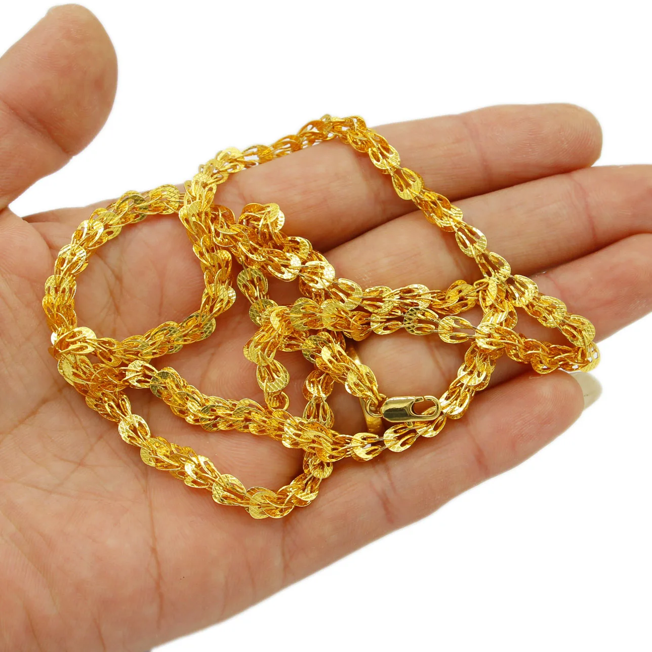 Adixyn New Chain Necklace 70cm Chain for Women Men Gold Plated African Jewelry,Arab Middle Eastern Party Gifts N022012