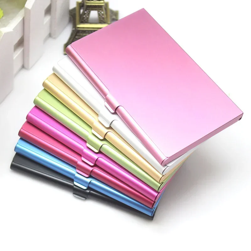 Aluminum Allot Credit Card Holder Metal Box ID Business Cards Organizer Case IC ID Cards Protector Storage Box Stainless Steel