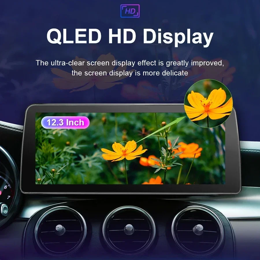 12.3 Inch Universal 4+64gb IPS Screen Navigation Gps Multimedia Android 13 Car Video Player Radio Stereo Audio System