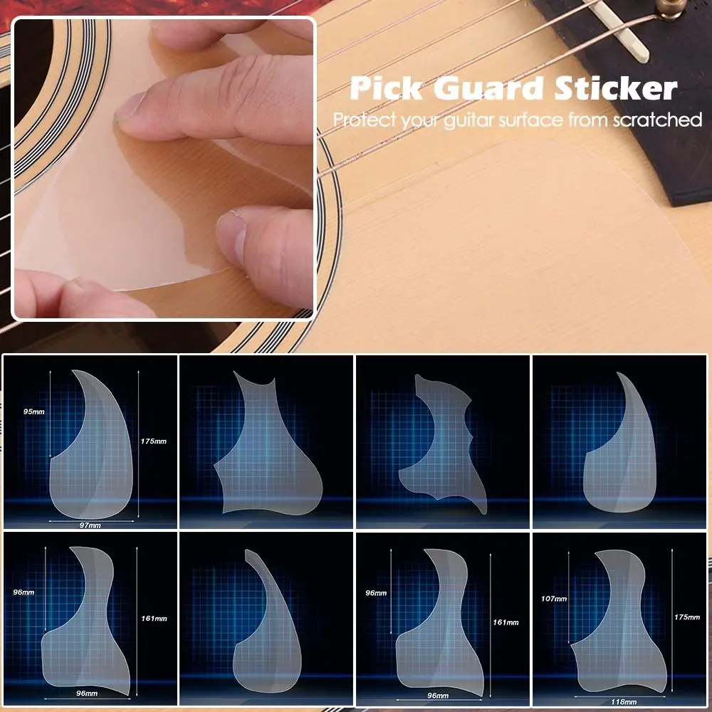 Folk Acoustic Professional Transparent Guitar Protective Sticker Pick Guard Sticker Board Sticker Soft Scratch Plate