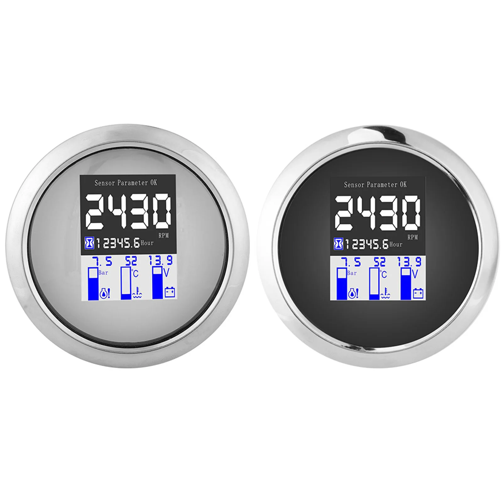 

3.3in Multifunction Gauge RPM Oil Pressure Water Temperature Voltage J1939 Protocol CAN FieldBus Multifunction Gauge RPM Gauge