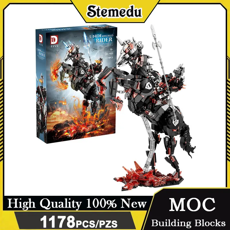 1178PCS Ideas Medieval Knight Building Blocks Creative Vintage Warfare Horse Model Detailed Bricks Toy Xmas Gift Collection Set