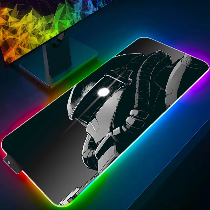 Tapis de souris RGB grand format Mobile Suit Gundam Gamer XXL, tapis de bureau pour clavier et souris, tapis en caoutchouc pour jeux, tapis de souris pour ordinateur portable