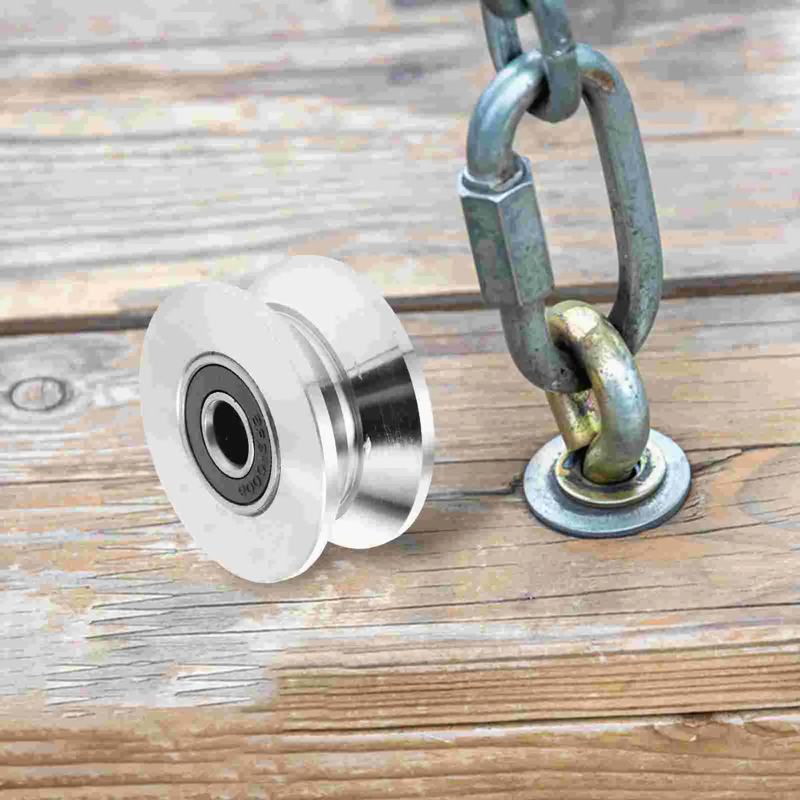 Small Pulley Clothesline Wire Rope Crane Block Sliding Door Cable Single Silver Pulleys For