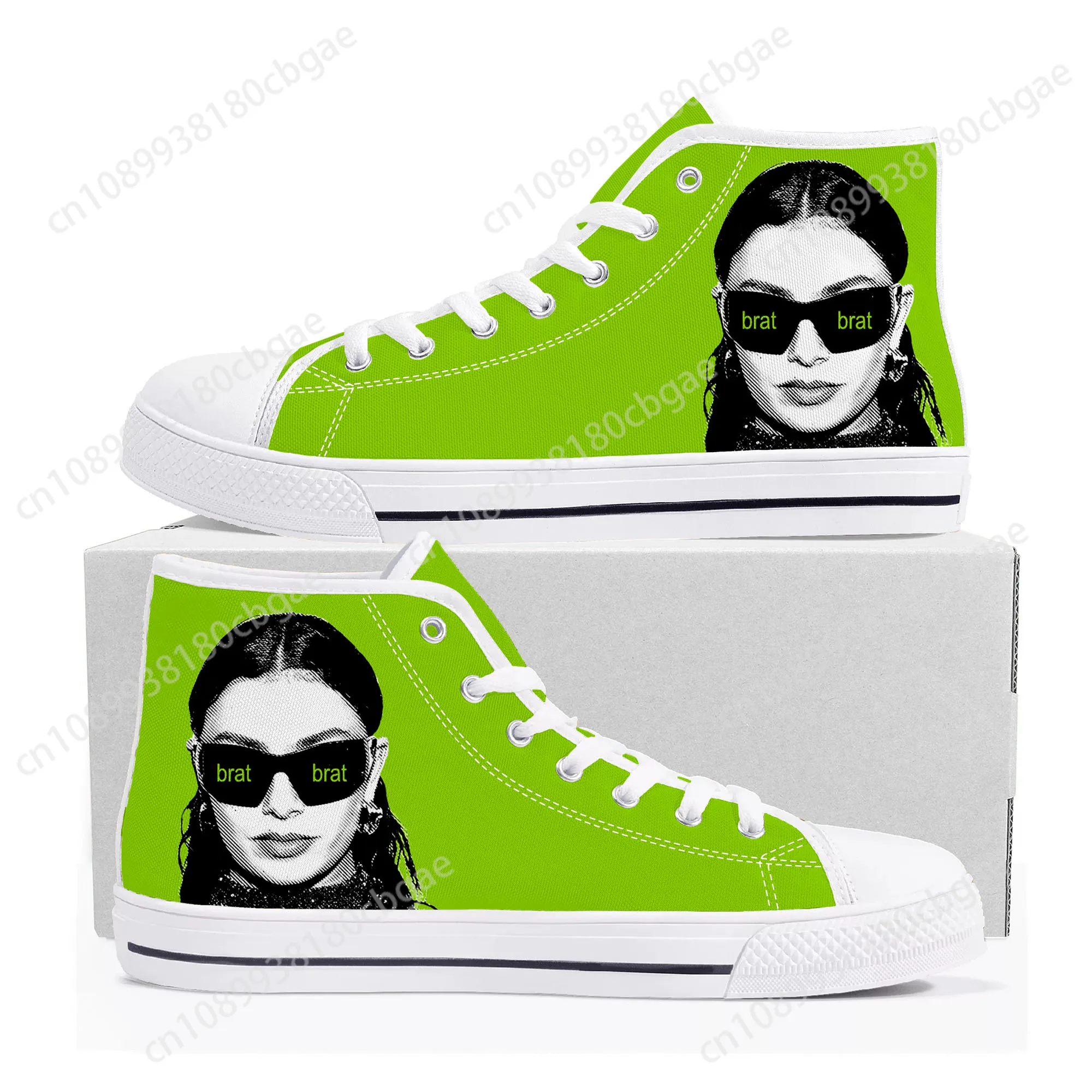 

Brat Album Charli XCX Music High Top Sneakers Mens Womens Teenager High Quality Canvas Sneaker couple Casual Shoe Custom Shoes