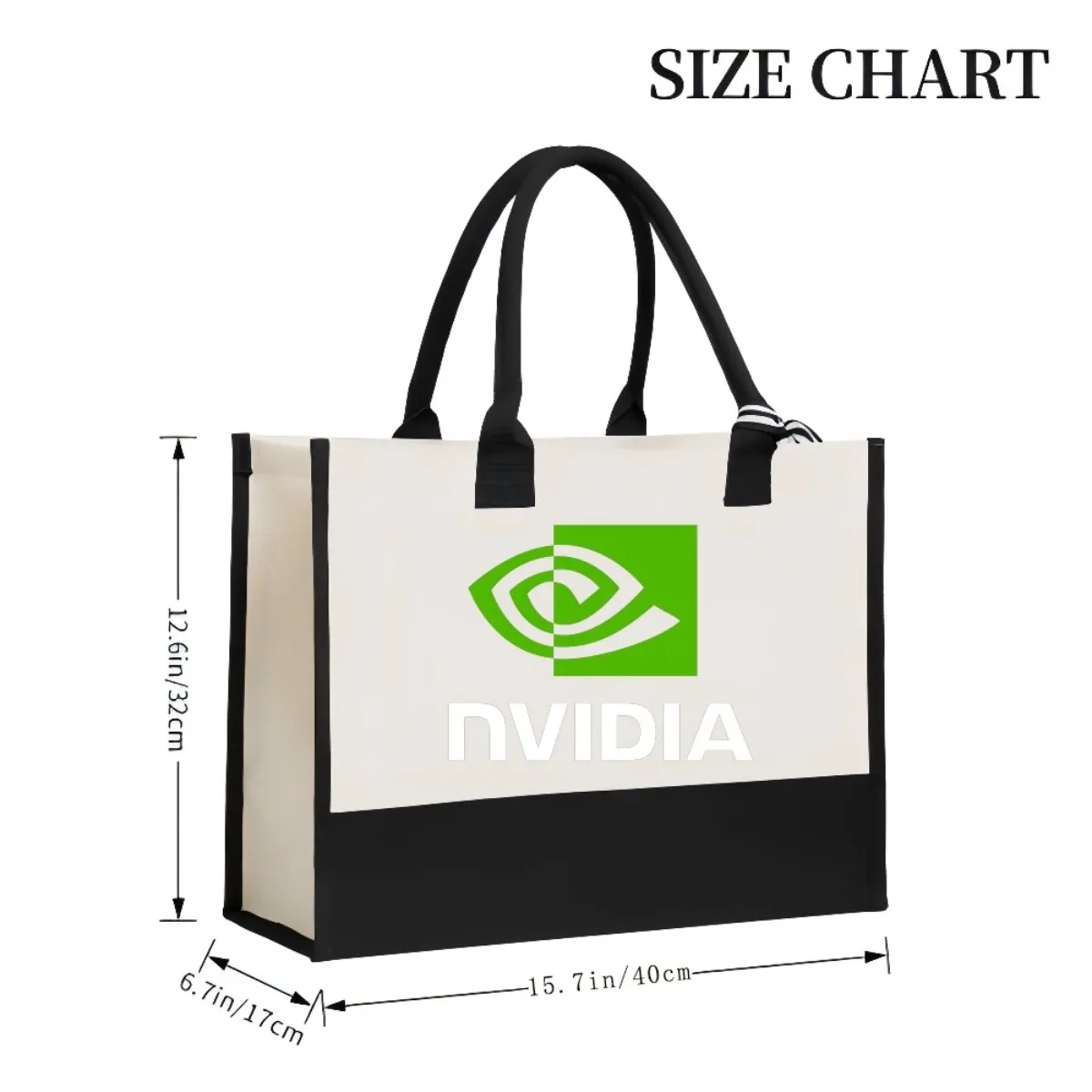 NVIDIA 2026 وصول جديد موضة عملية واسعة حقيبة حمل قابلة لإعادة الاستخدام نمط طباعة 2 لهجة الثقيلة حقيبة كتف كبيرة للجميع #3