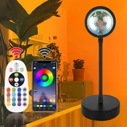 Lámpara de puesta de sol inteligente Tuya, luz nocturna, luz Led remota por aplicación Smart Life, decoración del hogar, habitación, fotografía, regalo de cumpleaños, 1 ud.