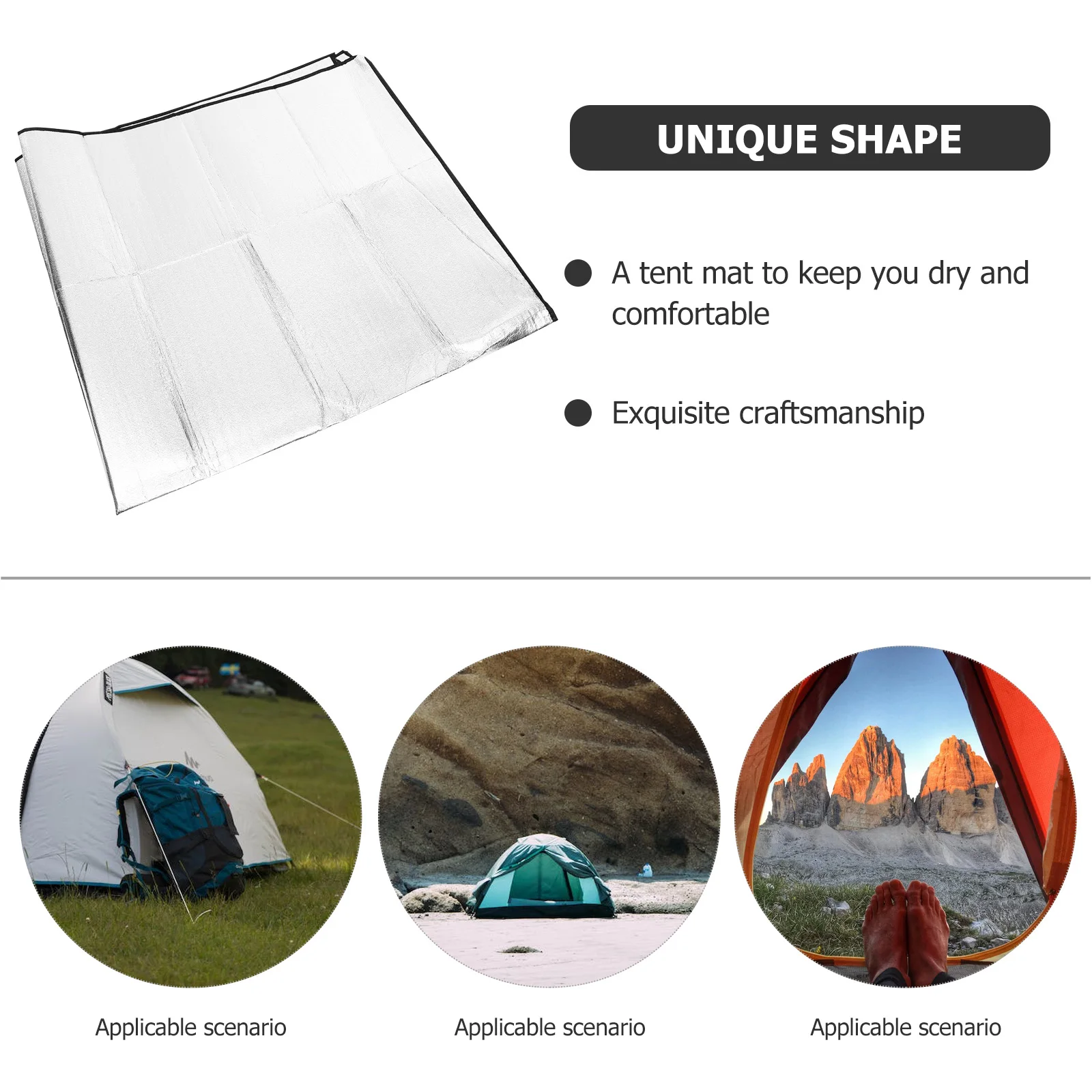 

Foil Mat Camping Waterproof Aluminum Film Pad Picnic Blanket Mats Outdoor Beach