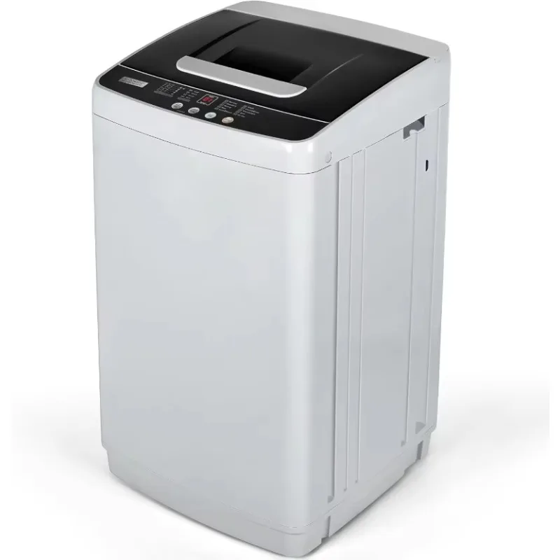 Lave-linge portable gris clair, pompe de vidange, écran LED, capacité de 8,8 lb, 10 programmes, recyclage de l'eau, 1,03 cu.ft