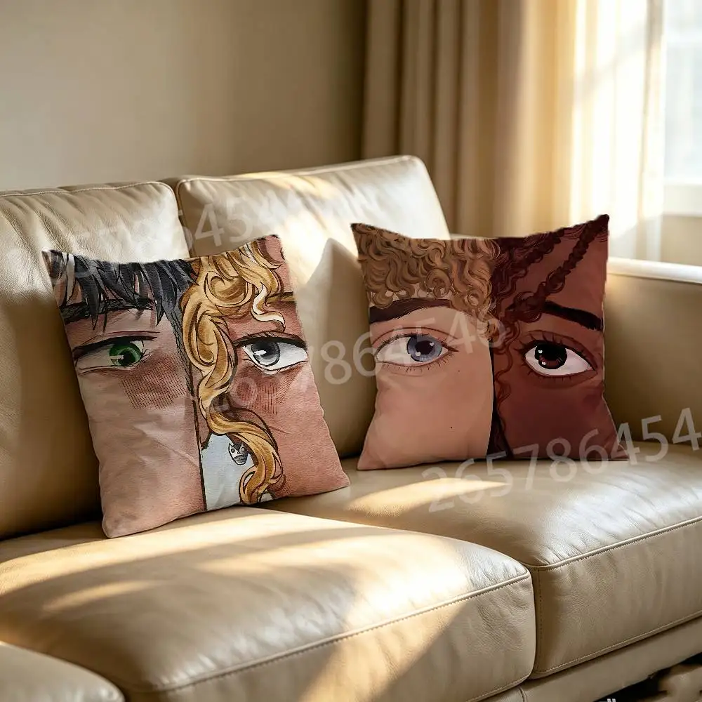 P-Percy Annabeth P-Percabeth Polyester Printed Pillow Cover Square 30 35 40 45 50 55 cm Soft for Sofa Bed Car Home Decor