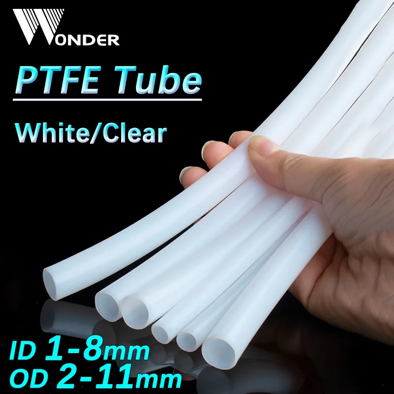 PTFE Tube For 3D Printer Parts Pipe Bowden Extruder J-head Hotend Filament Inner Diameter 1-8mm White