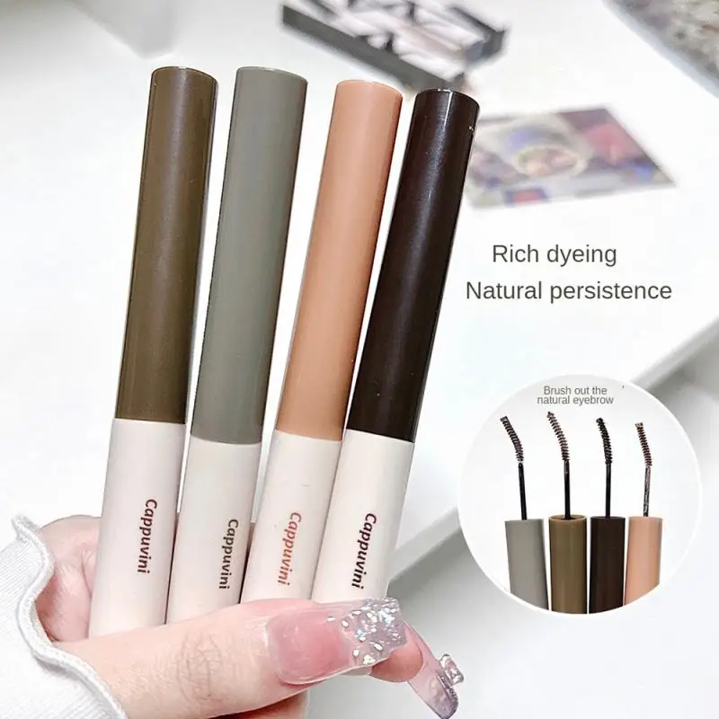 Liquid Dyeing Eyebrow Gel Cream มาสคาร่าคิ้วยาวนานกันน้ําสีเทาสีน้ําตาลมาสคาร่าสีน้ําตาลเข้ม Natural Eyebrow Cream แต่งหน้า