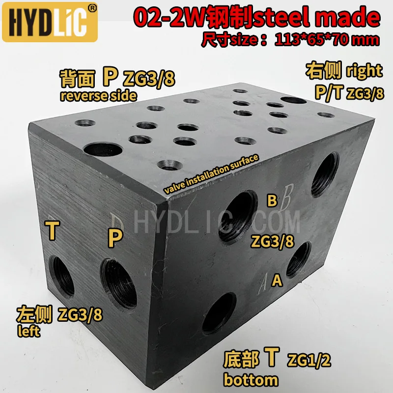 Hydraulic directional valve base manifold for DSG-02 DSG-03 Solenoid valve installation valve block