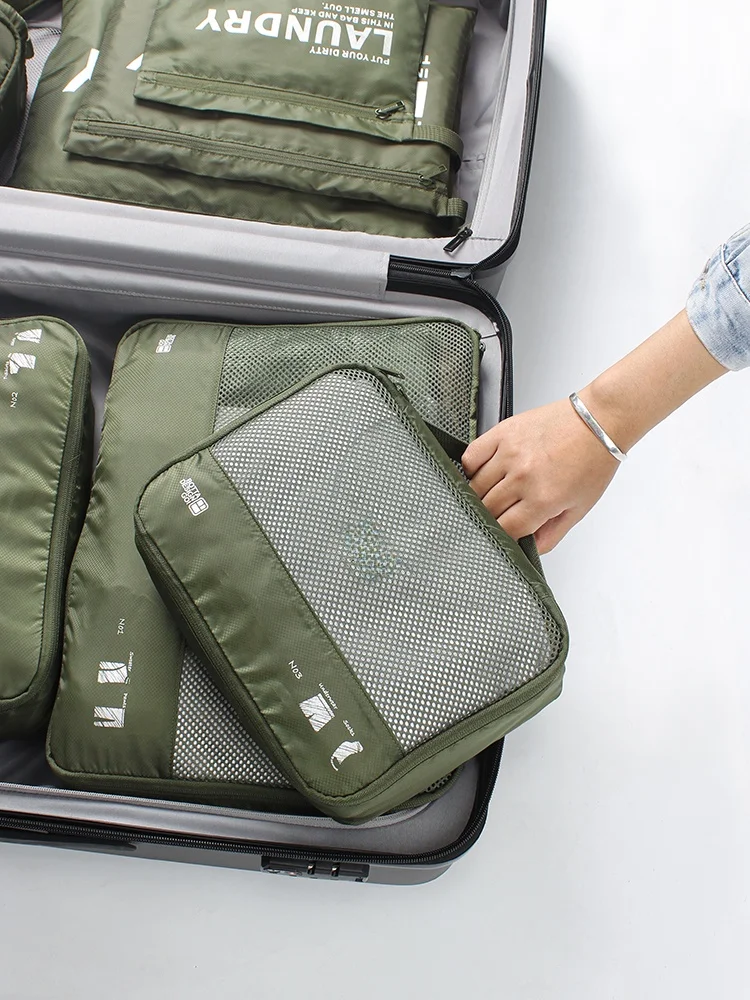 

Travel Clothing Storage Bag Set of Three Mesh Bags Lightweight Visible Luggage Organizer for Business Trips And Home Use