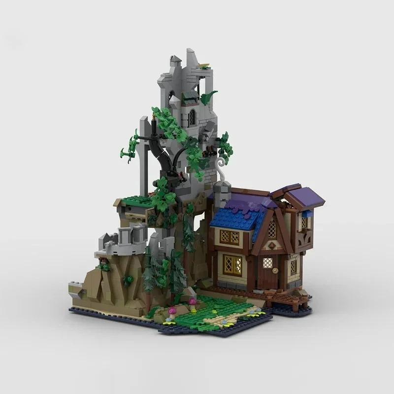 21348 Red Dragons Tale Extension Model Medieval Modular Castle Moc Building Blocks Assembly Creativity Bricks Toys Kids Gifts