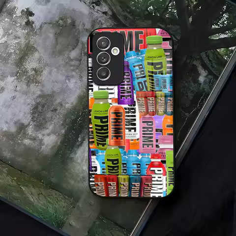 Prime Drink Phone Case Glass for Samsung Galaxy S24 S22 S20 S23 S21 Ultra Fe Plus A34 A54 A24 A52 A53 M54 Coque