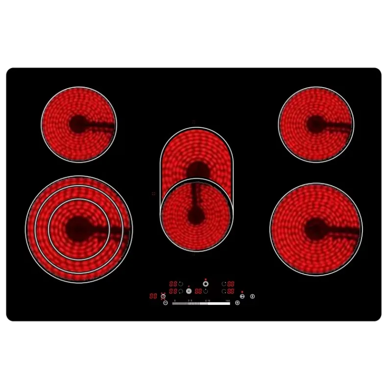 5 Burner Electric Infrared Radiant Zone VitroCeramic Hobs Ceramic Cooktops with Hot Plate for Modern Kitchen