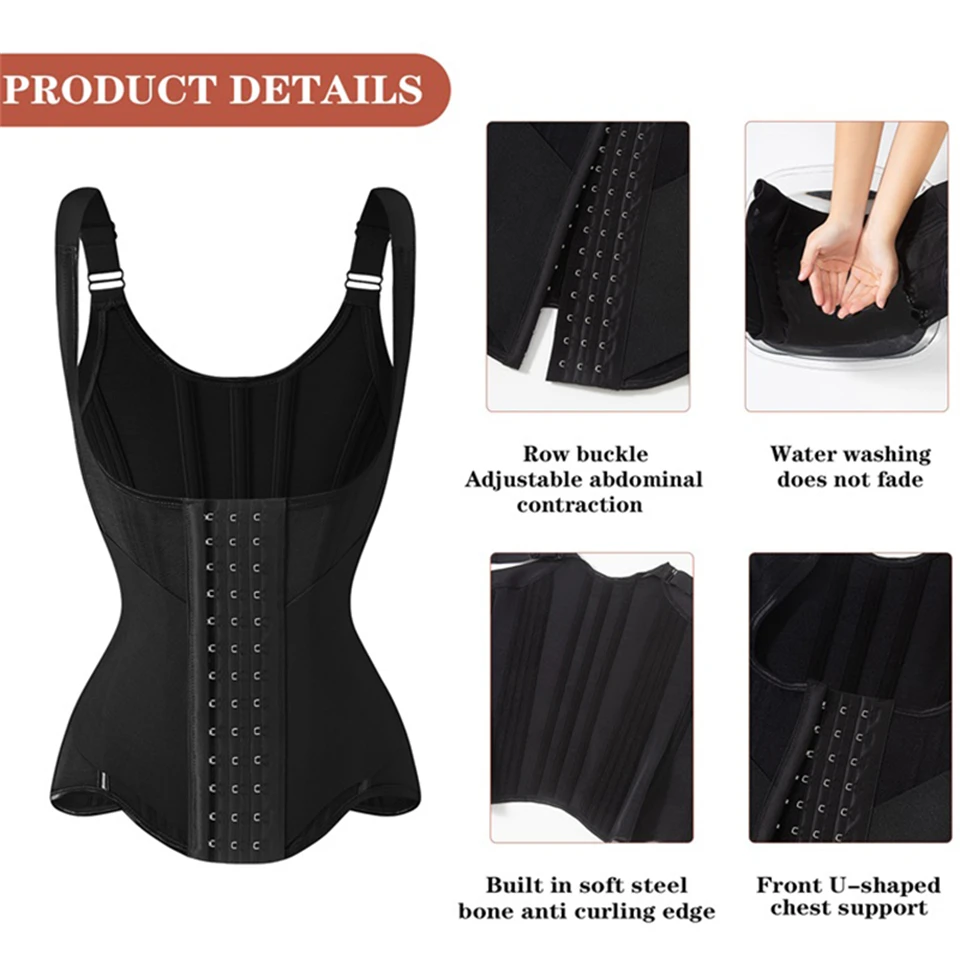 Becirzet Damen-Gürtel Taillentrainer Körperformer Bauchkontrolle Ärmelloses Tanktop Shapewear Damen-Modelliergurt Unterwäsche – Detail 27