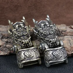 Dragon Head Brass Buckle EDC Outdoor DIY Woven Paracord Survival Bracelet Supplies Accessories Retro Umbrella Rope Lanyard Beads