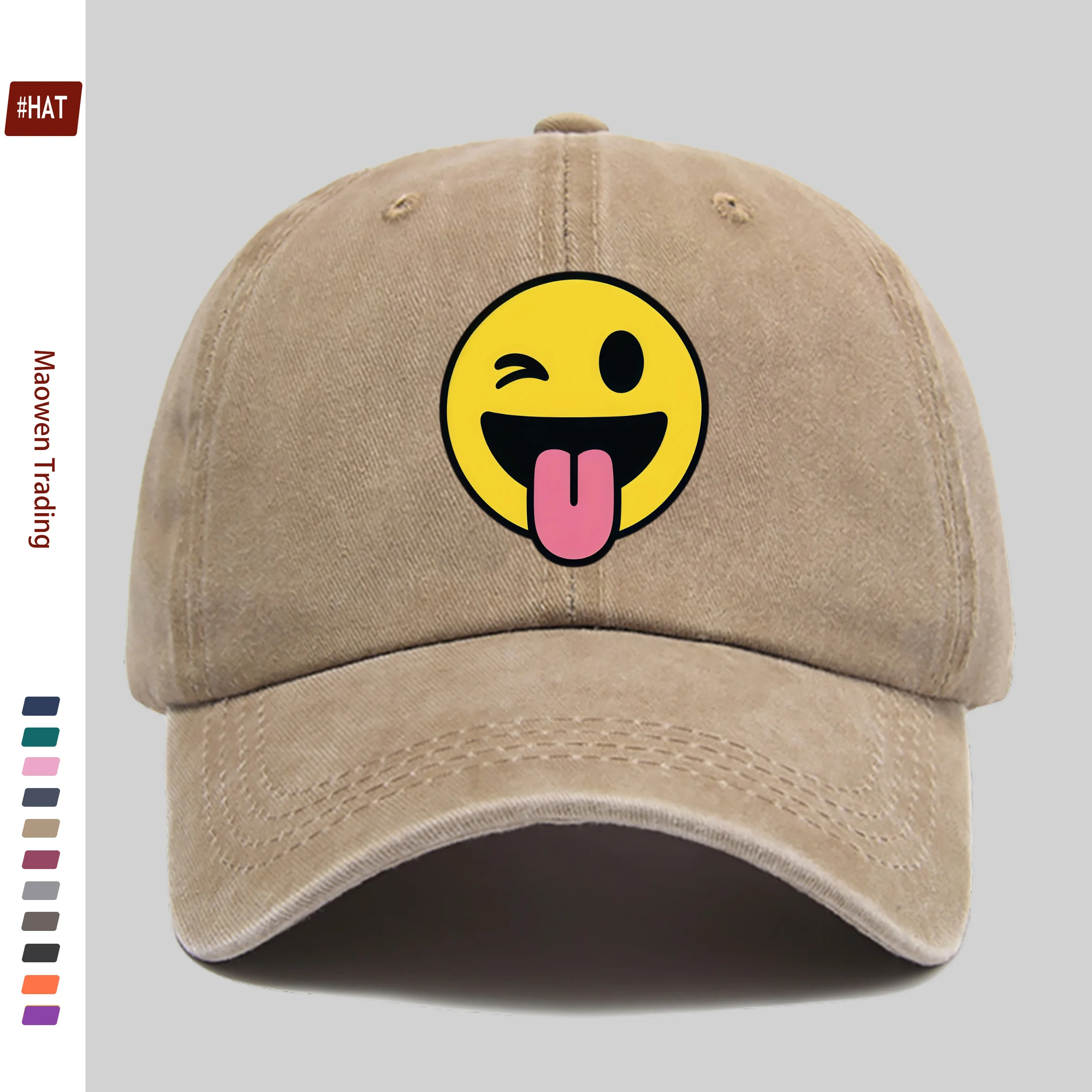 Casquette de camionneur Joyful Face - Casquette réglable à fermeture snapback avec imprimé Joyful, légère, effet vintage, adaptée aux hommes