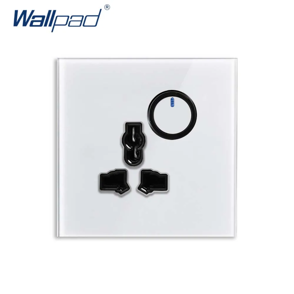 

Wallpad Wall Switch and Socket White Reset 3 Way Glass Panel Round Button USB EU UK Electric Outlet TV TEL RJ45 Sat HDMI