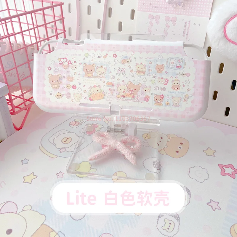 Original Design Rilakkuma Cute Pink Switch Protective Shell Oled Soft Shell Ns Sister Lite Protective Shell Anime Cute Girl Gift
