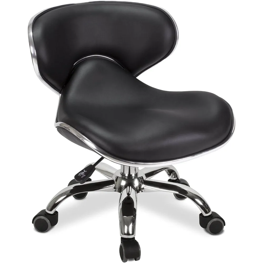 MAYAKOBA UMI เก้าอี้สตูลสั้น (สีดำ), เบาะนั่งแบบมีล้อปรับความสูงได้ 13-15 ซม., เหมาะสำหรับห้องเด็กเล่น, ทำสวนในบ้าน, ห้องครัว