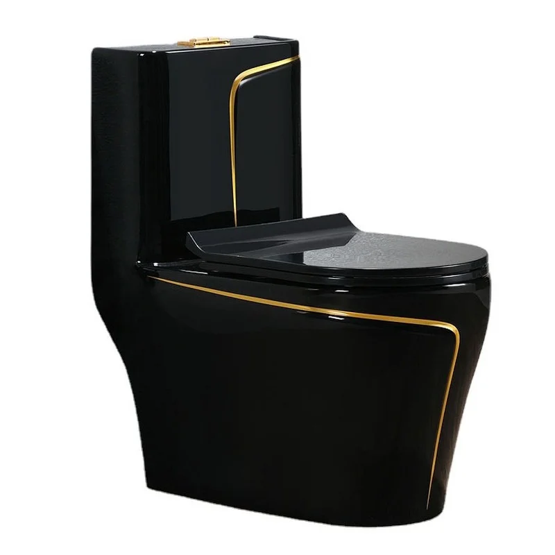 water saving wc cermic black and gold toilet for hotel!