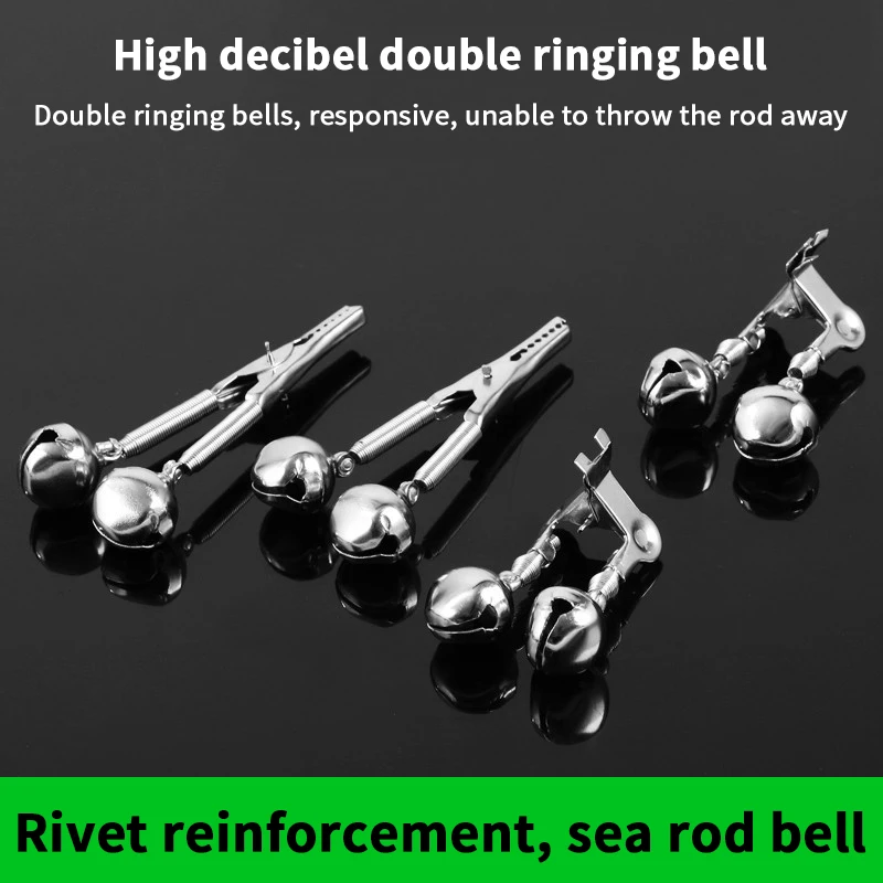5/10Pcs Fishing Alert Bell Clip Stainless Steel Fish Bite Sound Alarm Fishing Rod Clamp Ring Feeder Top Tip Clips Fishing Tackl