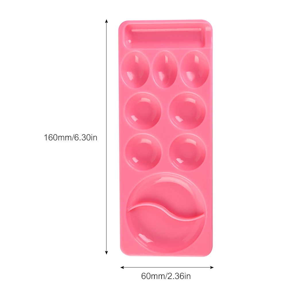 Paleta de colores para decoración de uñas, 10 rejillas, plástico, esmalte de uñas en Gel, pintura, bandeja de placa mezcladora de colores con soporte para pinceles, herramienta de pintura DIY, 1 ud.