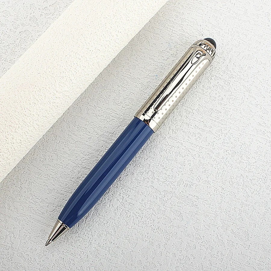 Bolígrafo de metal de diseño clásico de lujo, tinta azul, bolígrafos para firma de oficina y negocios