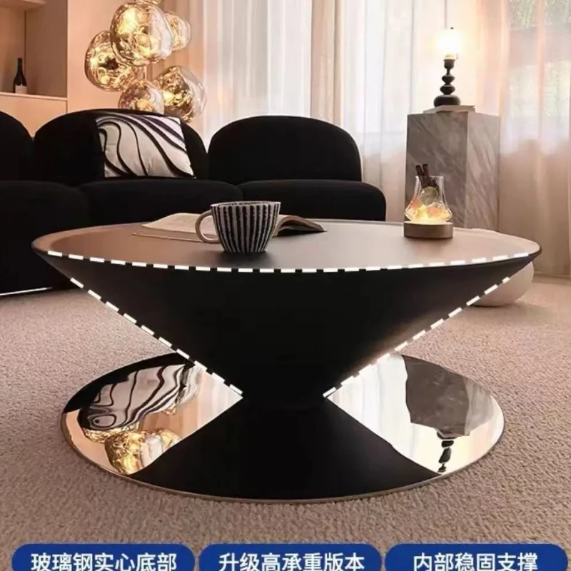 

flying saucer coffee table minimalist round household simple living room modern high-end light luxury