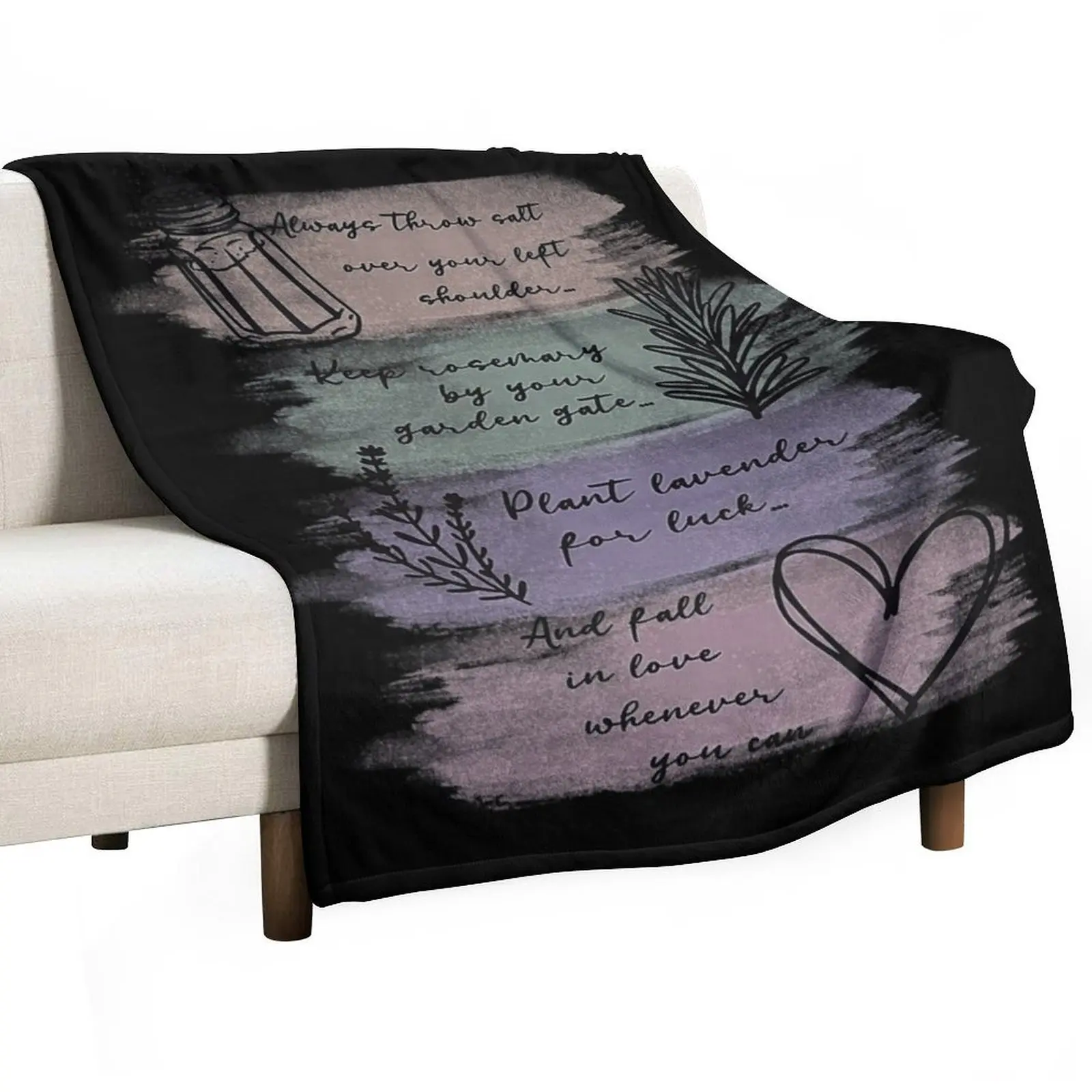 Always Throw Spilled Salt Practical Magic Inspirit Quote Throw Blanket Hair sofa bed Decorative Beds Thermal Blankets