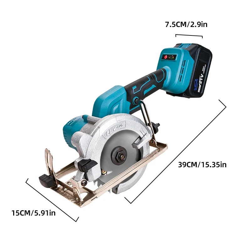 Mini sega circolare a batteria 4-1/2" Sega circolare elettrica compatta 4800 giri/min per il taglio di utensili elettrici in metallo morbido, plastica, legno
