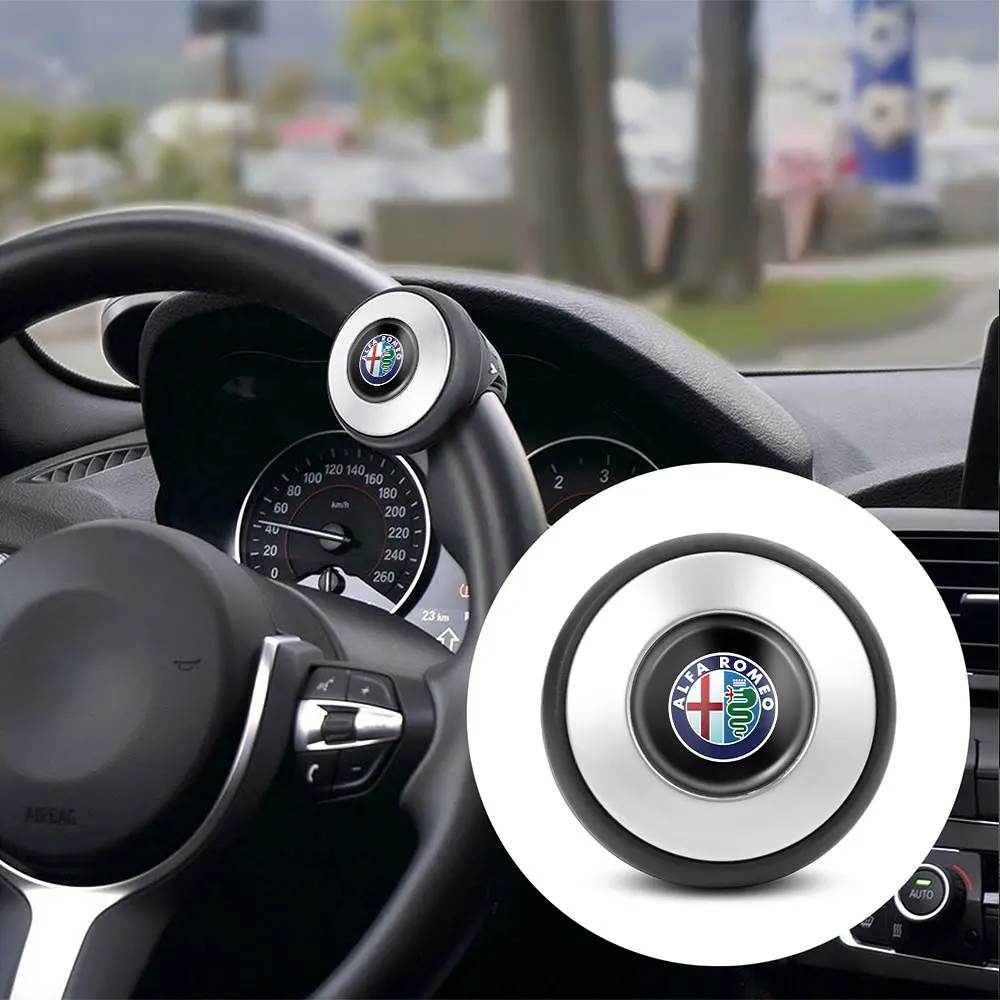 360° Rotation Car Steering Wheel Spinner Knob Power Handle Ball For Alfa Romeo Giulietta Giulia F1 Stelvio Giulietta Stickers