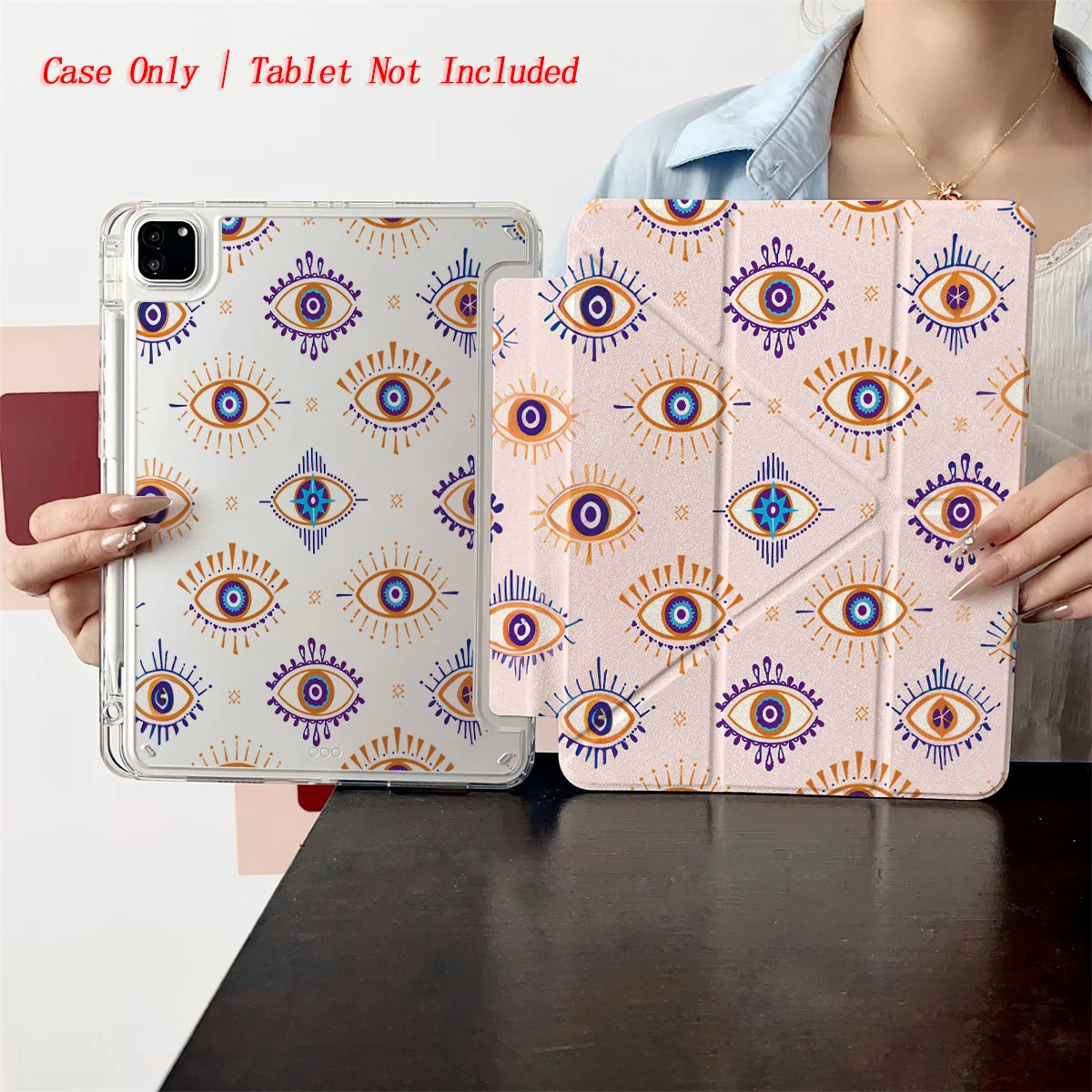 خلفية لطيفة على شكل حرف Y من الأكريليك باللون الوردي والعديد من حافظة iPad لهاتف Apple iPad Pro 11/12.9 Air 3/4/5 Mini 5/6 8th-10th Gen