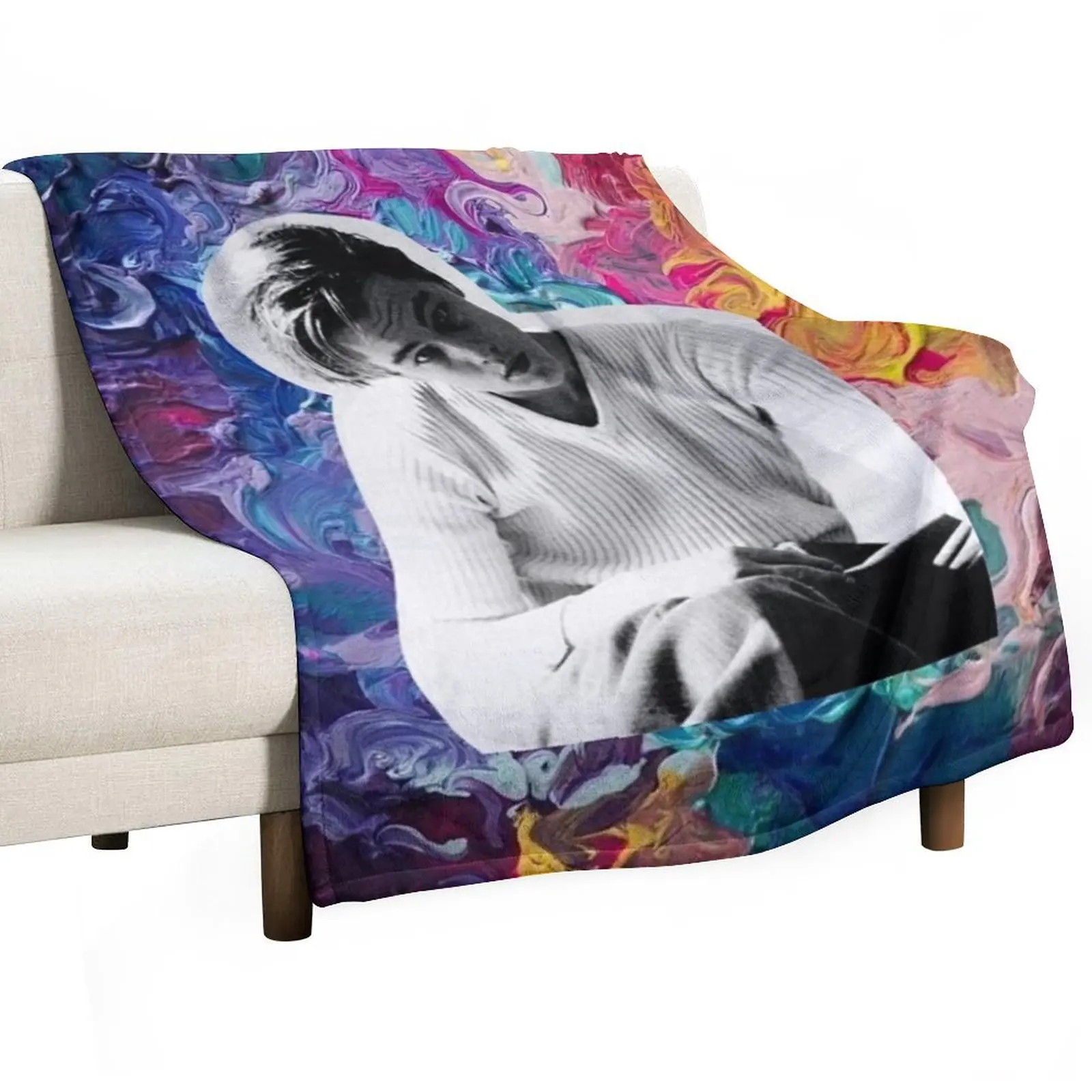 Young Leonardo DiCaprio Art Throw Blanket Furrys Soft Plush Plaid Blankets