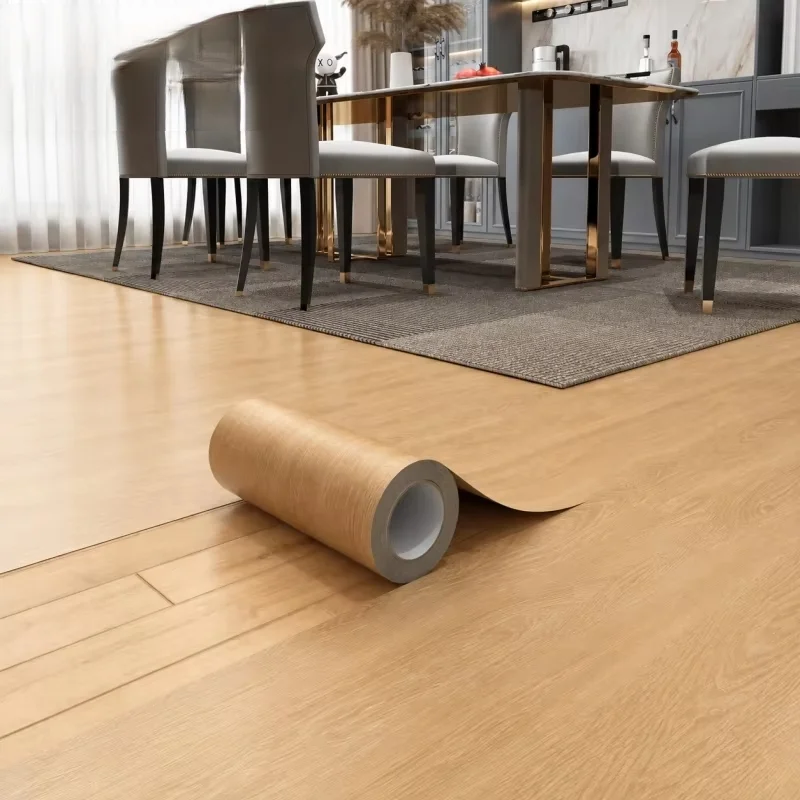 Self Adhesive Wood Grain Vinyl Flooring Peel and Stick Floor Stickers Waterproof Floor Tiles for Bedroom Living Room Home Decor