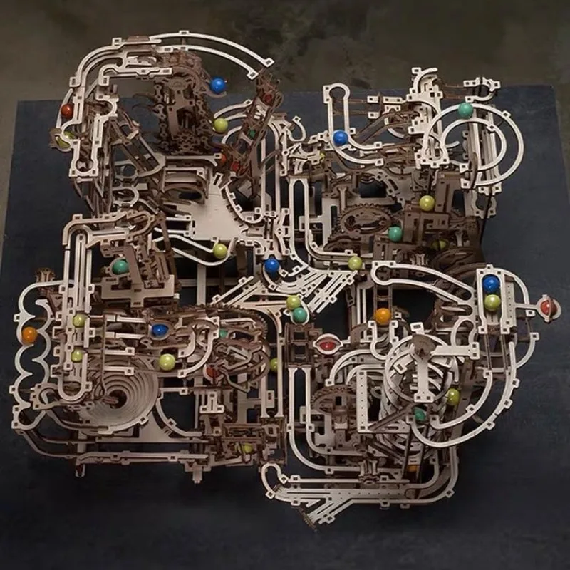 

Imported track gravity ball elevator wooden 3d three-dimensional puzzle handmade toy decompression mechanical model