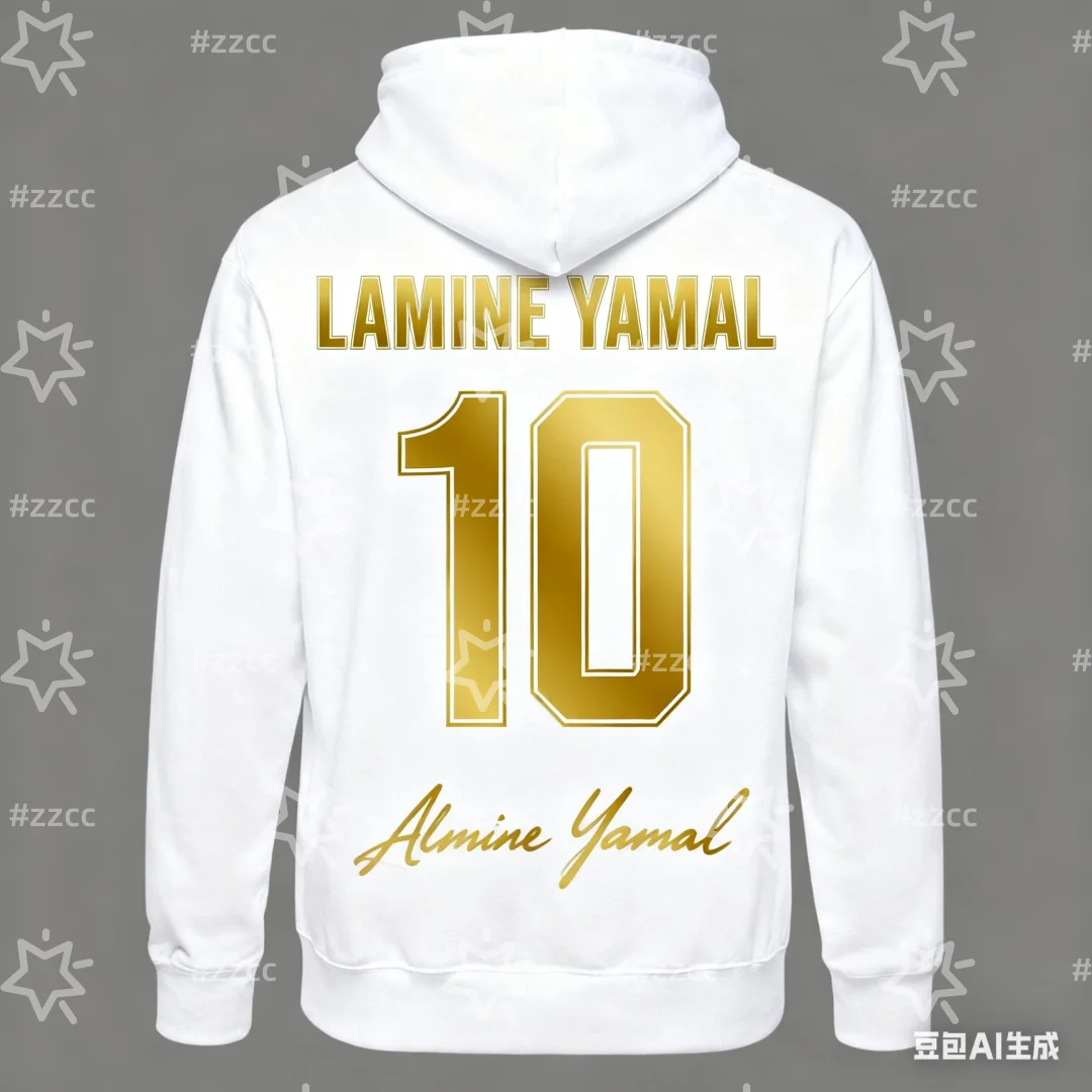

2025 Новый ЯМАЛЬ No. Футбольная майка 10, модная детская толстовка из чистого хлопка на весну и осень, мужская и женская толстовка с капюшоном Y2K