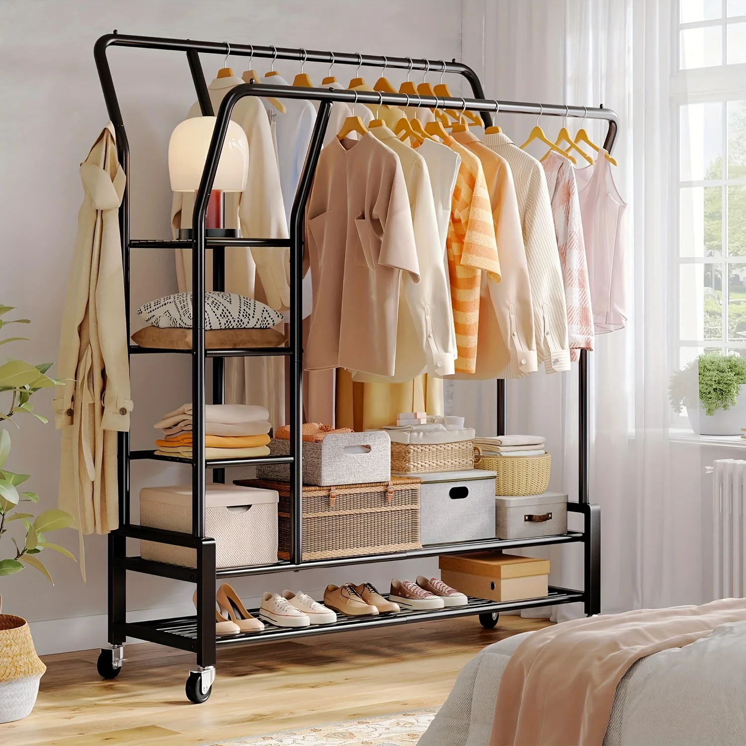

Storage And Organization, 18"D X 43"W X 70"H Easter Bonus, Room Decor, Clothes Rack, Shoe Storage Organizer